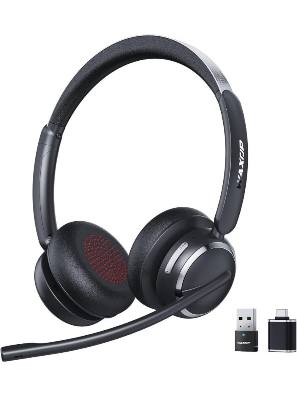 Bluetooth 6.0 Wireless Headset with AI Noise Cancelling Mic & 65H Battery Life